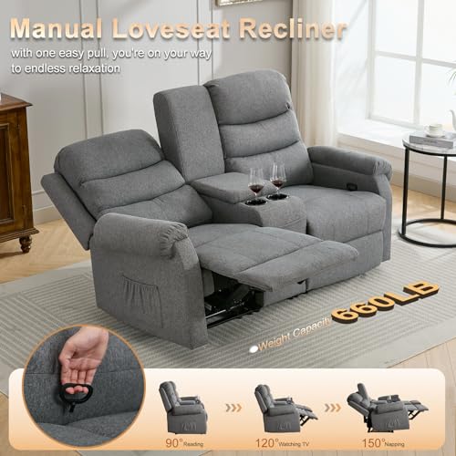 Brown Manual Reclining Loveseat Sofa C995