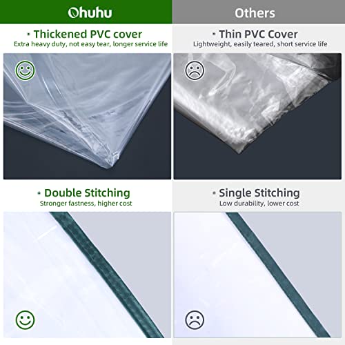 Plastic Greenhouse with Improved Transparent PVC Cover, 3 Tiers 12 Shelves D949248