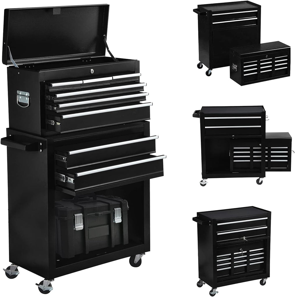 8-Drawer Rolling Tool Chest with 4 Wheels and Lock Y7885