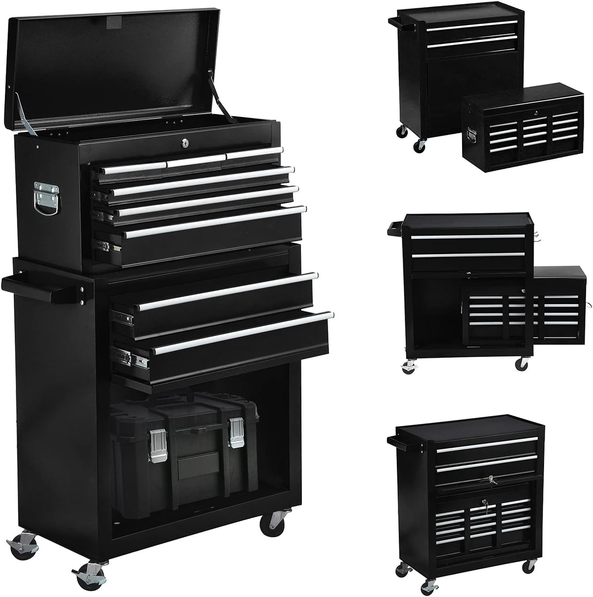 8-Drawer Rolling Tool Chest with 4 Wheels and Lock Y7885