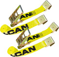 4 Inch x 30 Foot 2 Pack Ratchet Strap with Flat Hooks M277