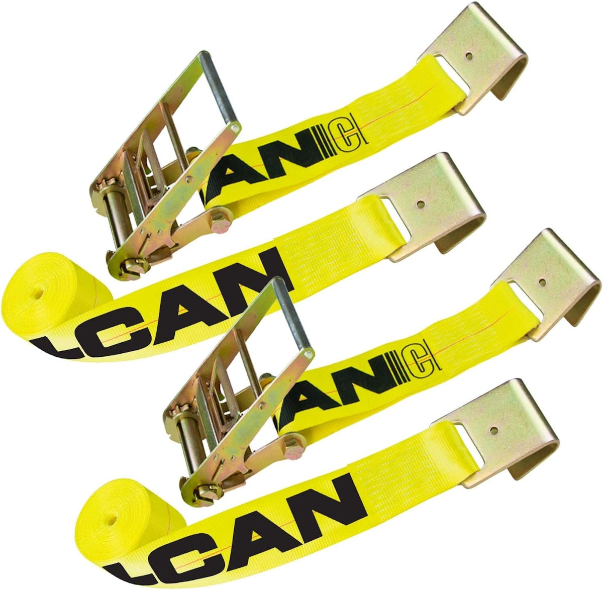 4 Inch x 30 Foot 2 Pack Ratchet Strap with Flat Hooks M277
