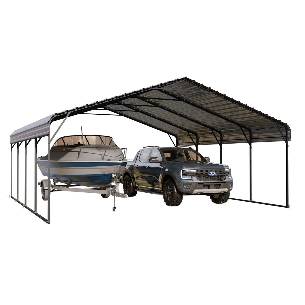 20 x 20 ft Metal Carport with Galvanized Steel Roof K5992