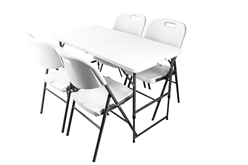 6FT Folding Table with Carrying Handle Portable Plastic R257019