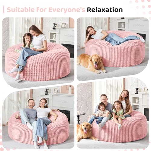 5FT Grey Memory Foam Bean Bag Chair with Plush Cover C64161