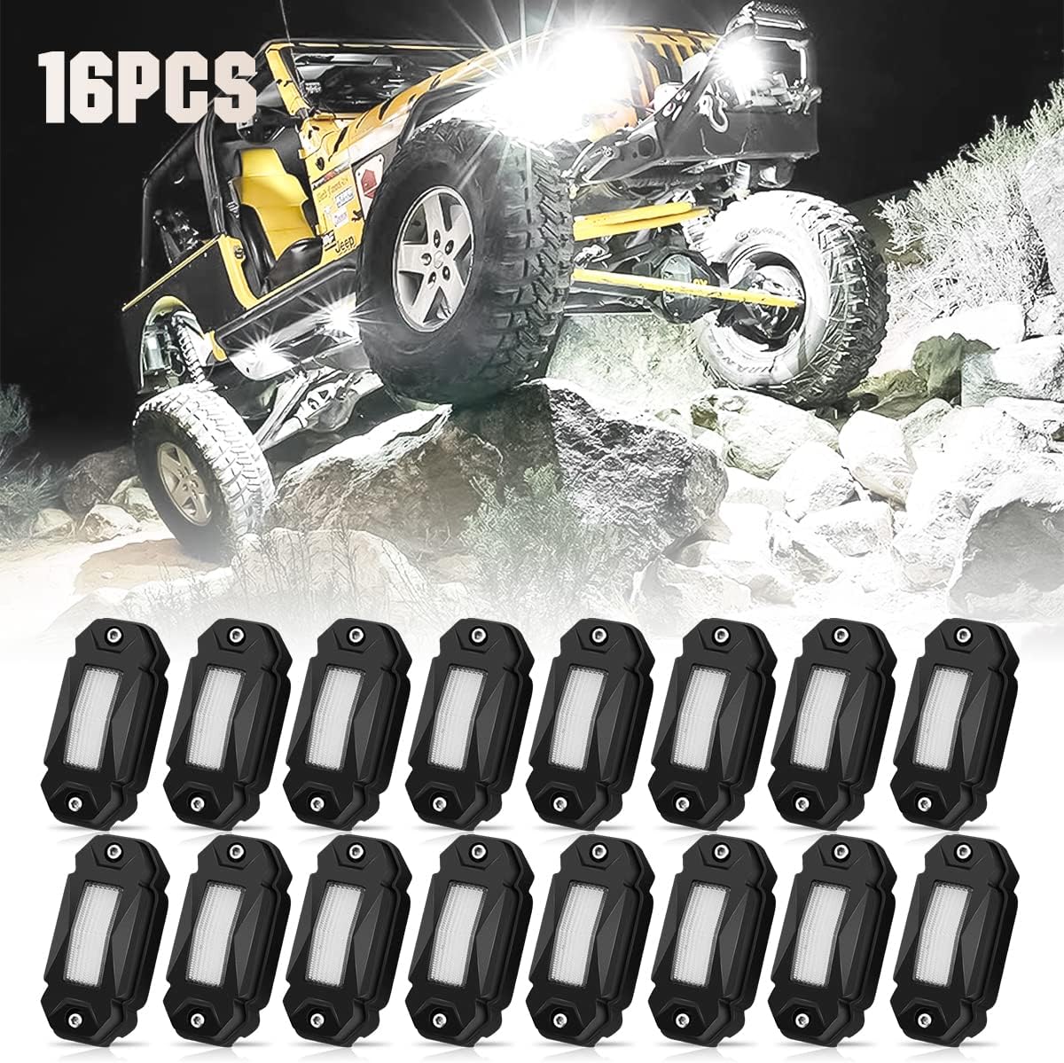 White LED Rock Lights 16PCS V602