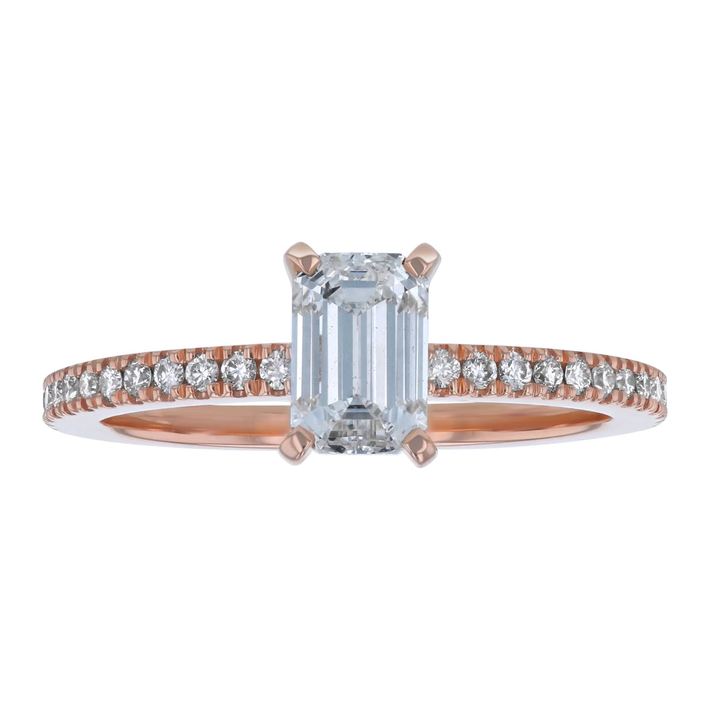 Emerald-cut Diamond Engagement Ring K652