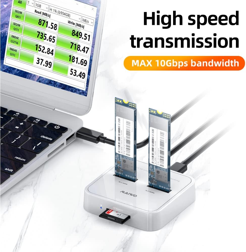 2 Bay M.2 NVMe SATA Dual Protocol Docking Station with USB3.1 GEN2 O549875