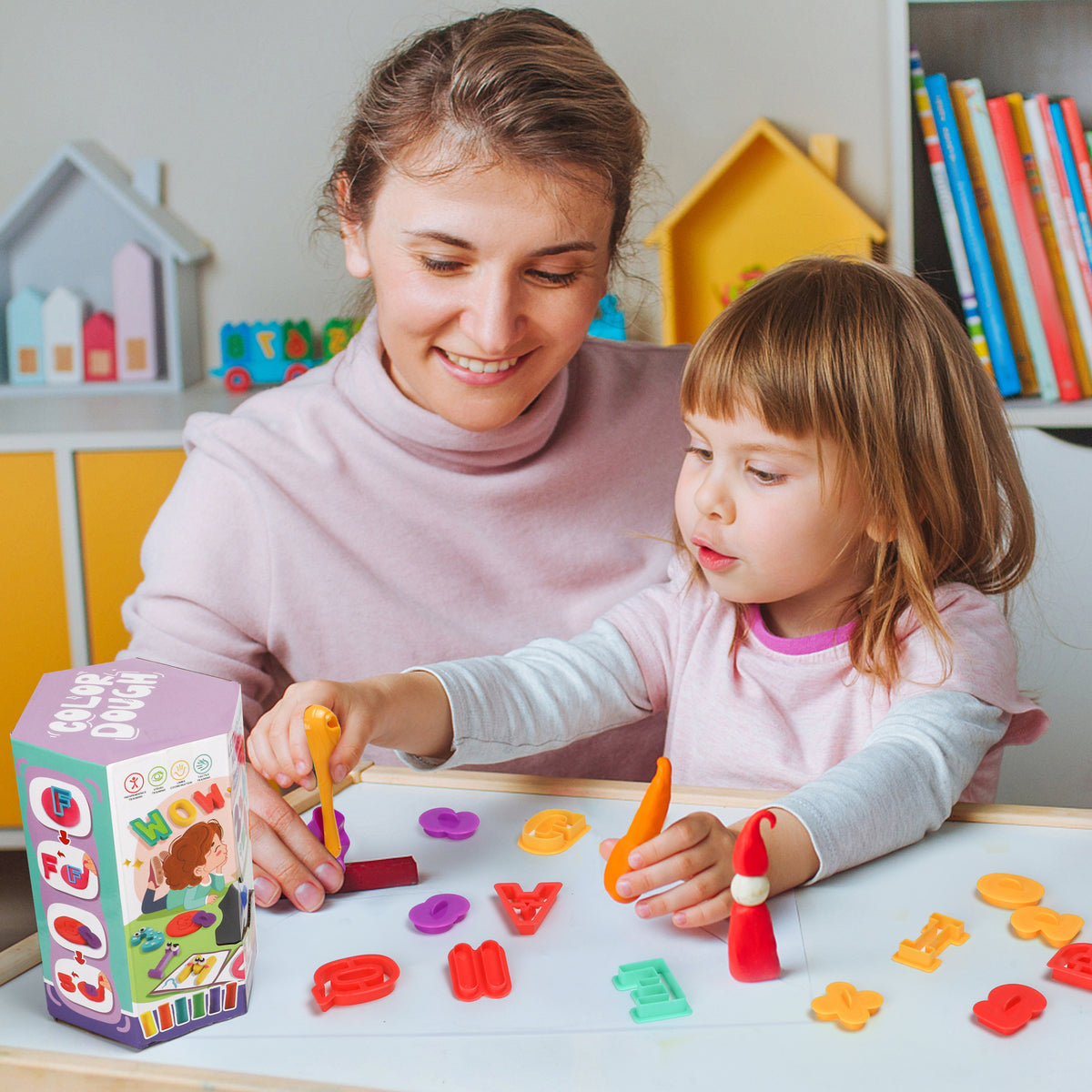 49-Piece Toddler Color Dough Tool Kit with Letters and Numbers I5821