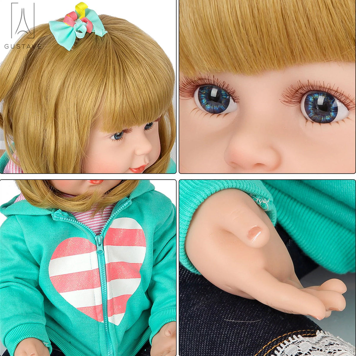 24 Inch Blond Hair Silicone Vinyl Baby Doll L503