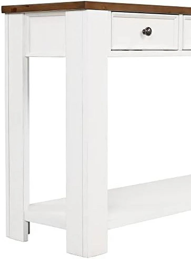 White Console Table with 4 Drawers and Shelves S16937