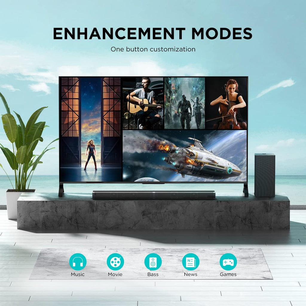Black 2.1 Channel Sound Bar with Subwoofer X6653