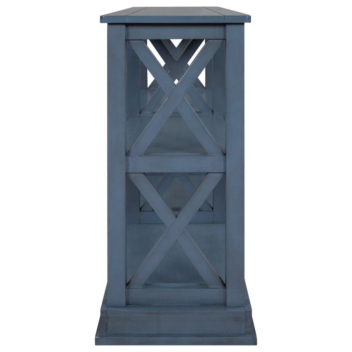 Navy Blue 3-Tier Console Table Y60919