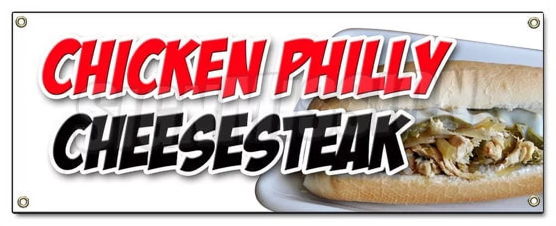 Chicken Philly Cheesesteak Banner Sign J25777