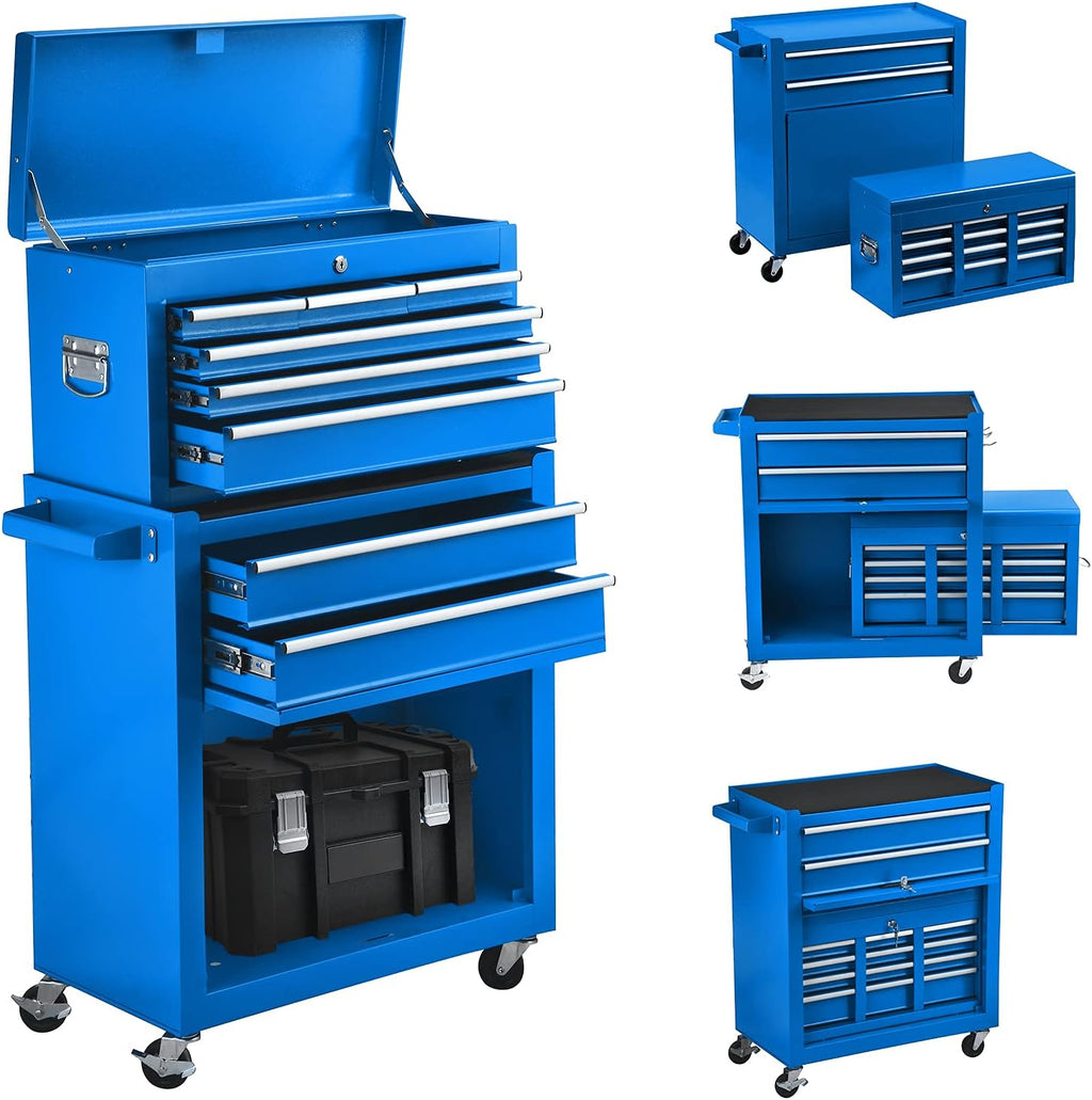 8-Drawer Rolling Tool Chest with 4 Wheels and Lock Y7885