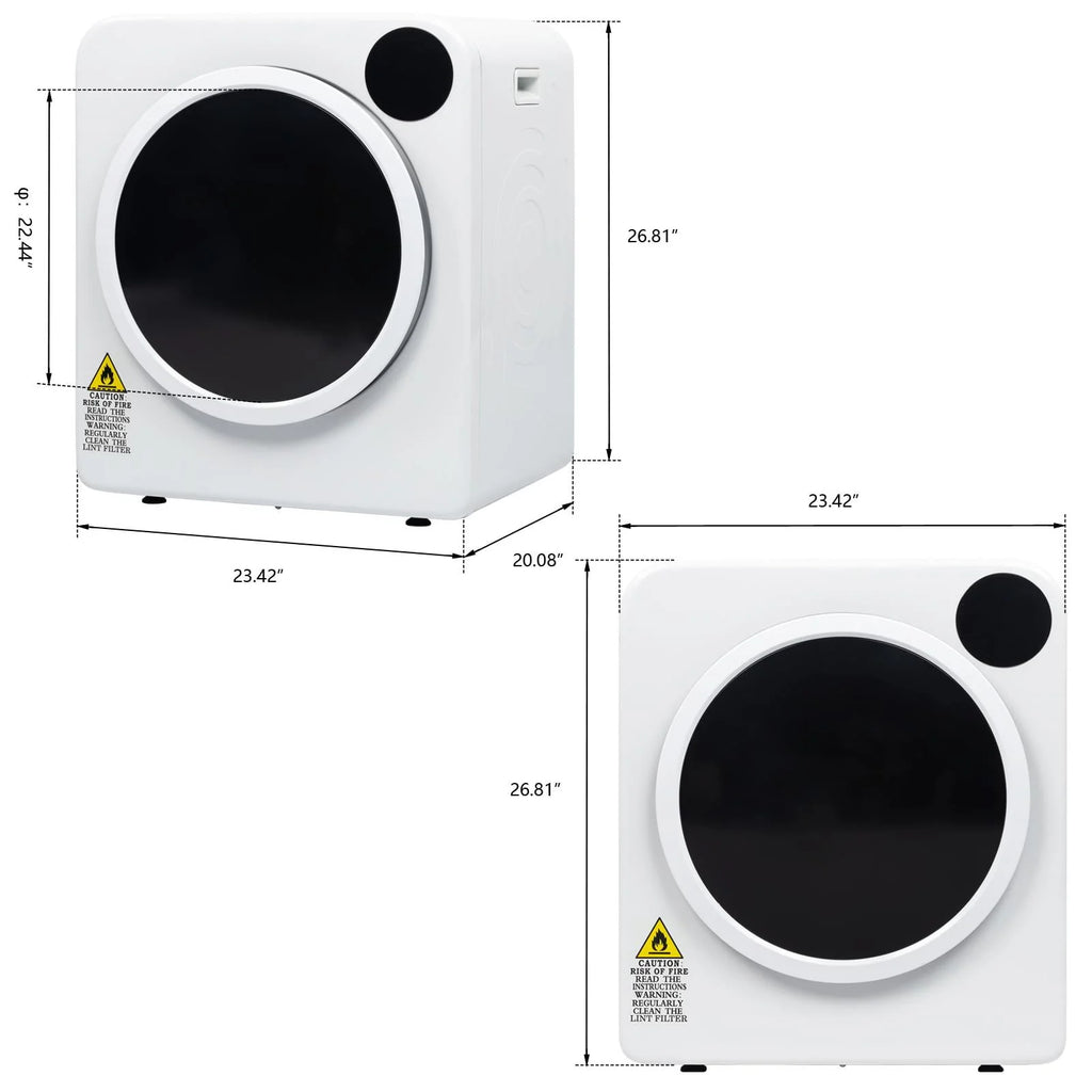 13.2Ibs Compact Electric Laundry Dryer with Stainless Steel Tub T899602