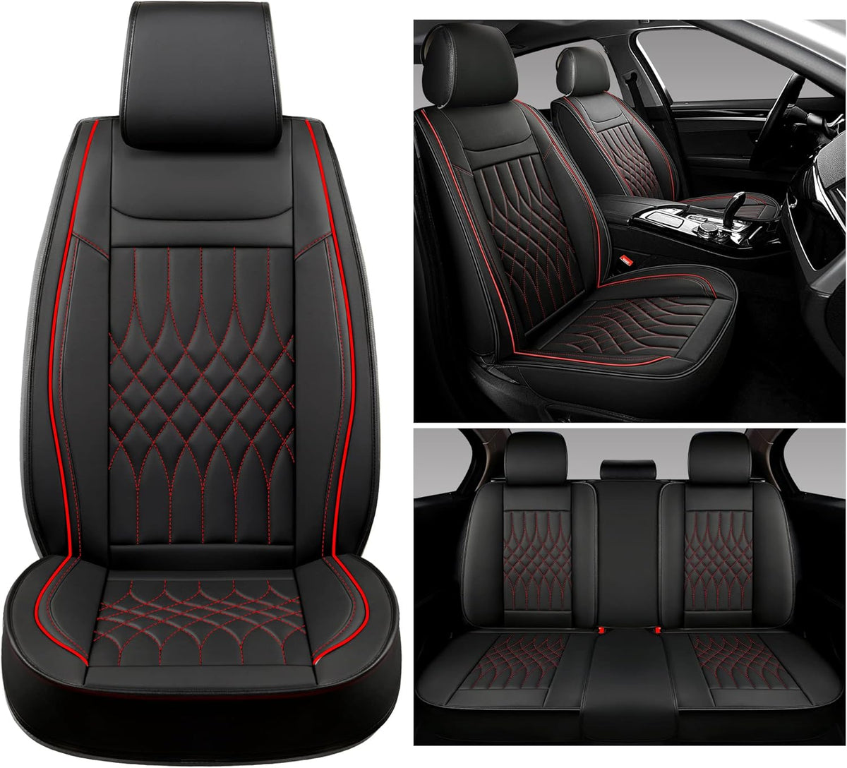 Grey Leather Car Seat Covers 2 PCS Front P87660