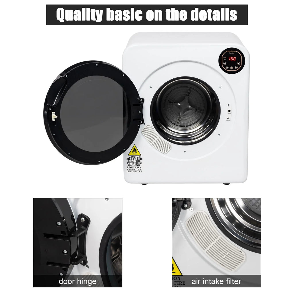 13.2Ibs Compact Electric Laundry Dryer with Stainless Steel Tub T899602