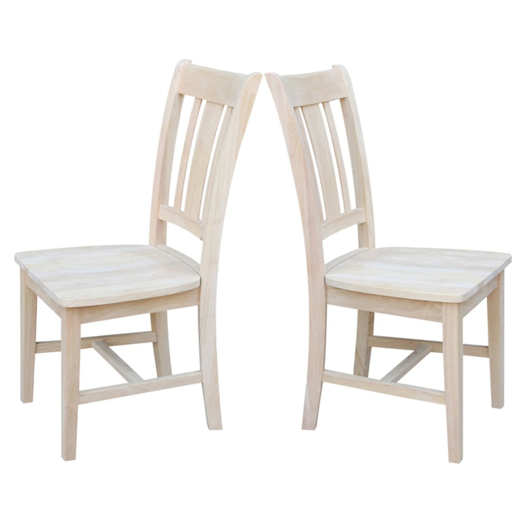 Unfinished Slat Back Dining Chair Set of 2 B6833