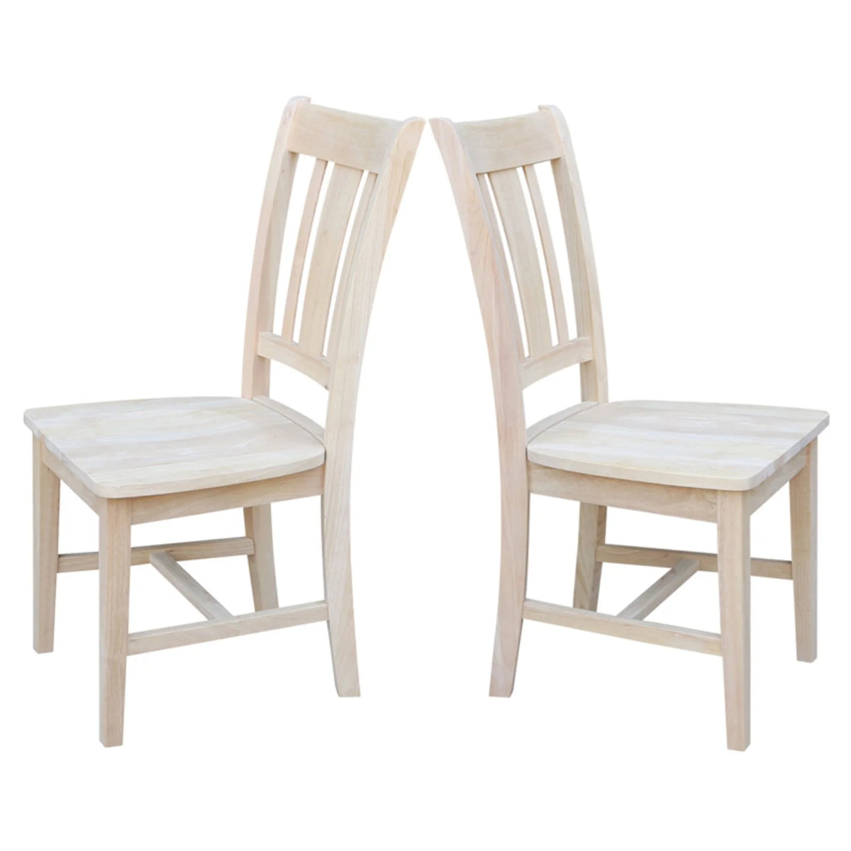 Unfinished Slat Back Dining Chair Set of 2 B6833