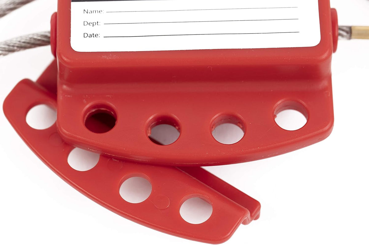 6 ft Adjustable Steel Cable Lockout Tagout Lock with Vinyl Coating R4748