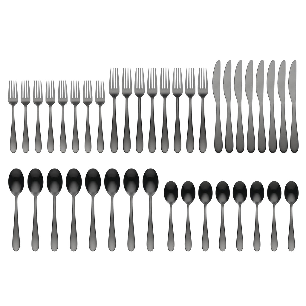 Black 40 Piece Flatware Set K685597