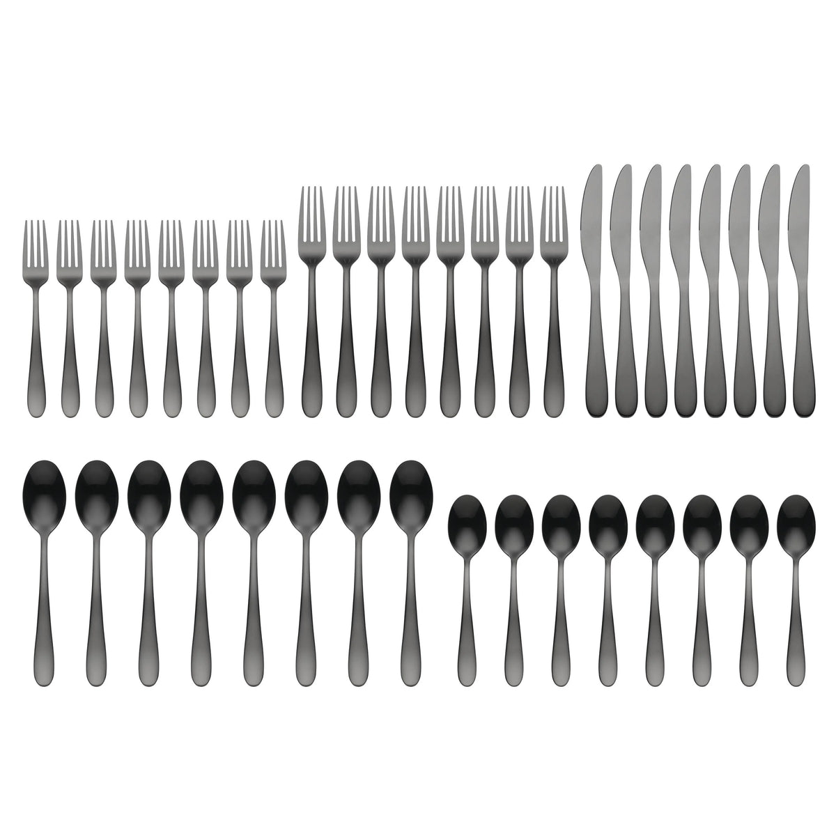 Black 40 Piece Flatware Set K685597