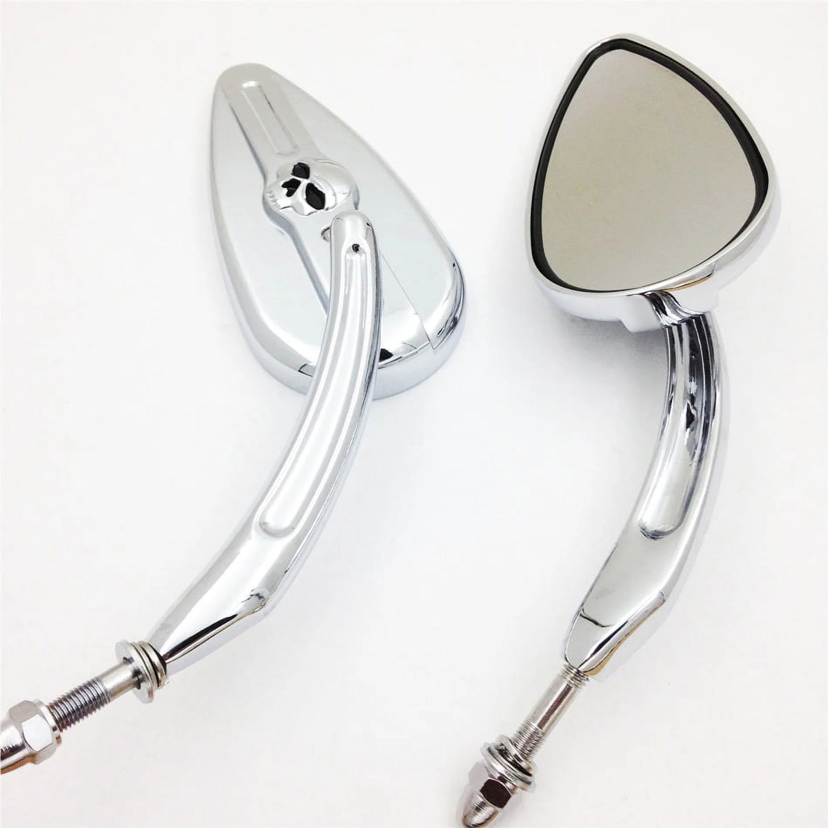 Skull Flame Side Mirrors chrome Y863