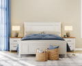 White Oak Set of 2 Wooden Nightstand with 2 Drawers P9393