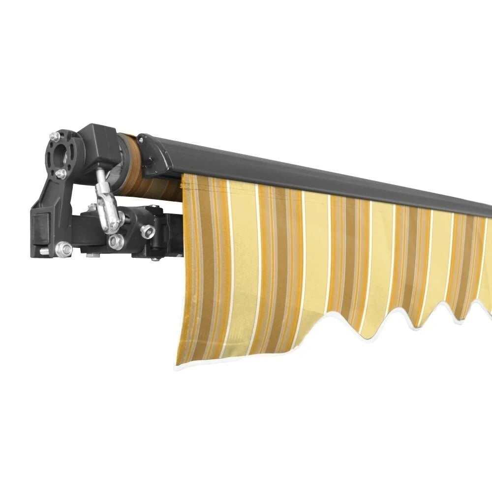 Black Frame Motorized Retractable Canopy Awning 16 x 10 Feet D23781