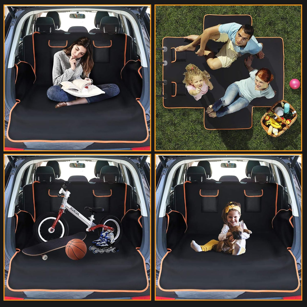 Yellow Washable Waterproof Pet Cargo Cover Liner D12582