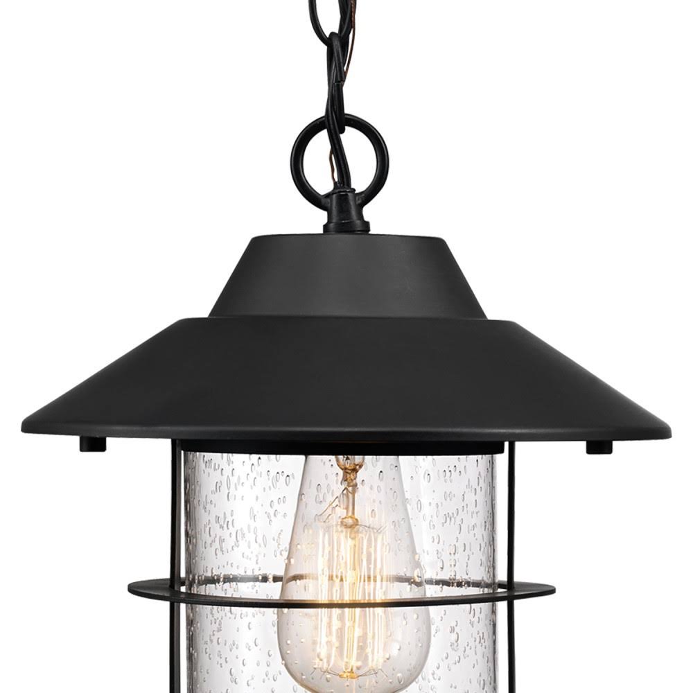 Matte Black Seeded Glass Pendant T22881