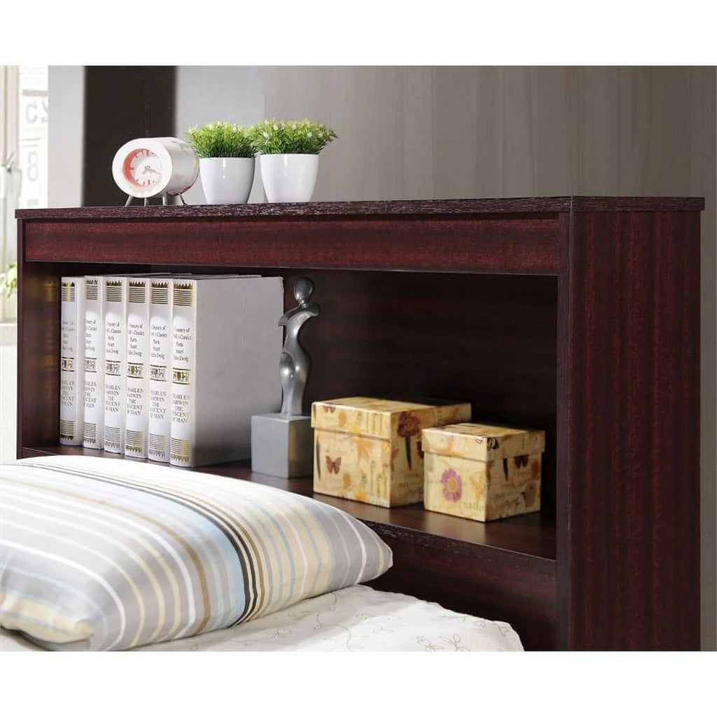 2 Piece Bedroom Set with Captain Bed and Chest in Mahogany Wood W419