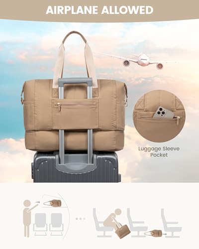 Travel Duffle Bag with Shoe Compartment, 42L Overnight Bag, 3Pcs Set X669374