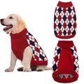 Red Argyle Knit Dog Sweater A4861