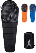 Cotton Flannel Mummy Sleeping Bag with Compression Sack U4160