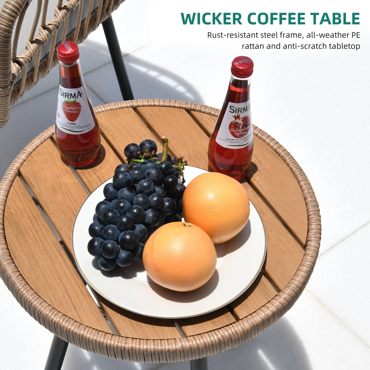 Gray 4 Piece Wicker Patio Furniture Set with Cushions G91669