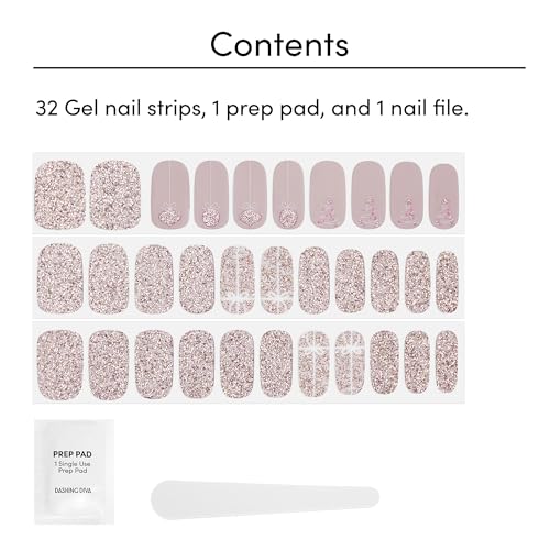 Gloss Nail Strips, 32 Nail Wraps, 1 Prep Pad, 1 Nail File T2469