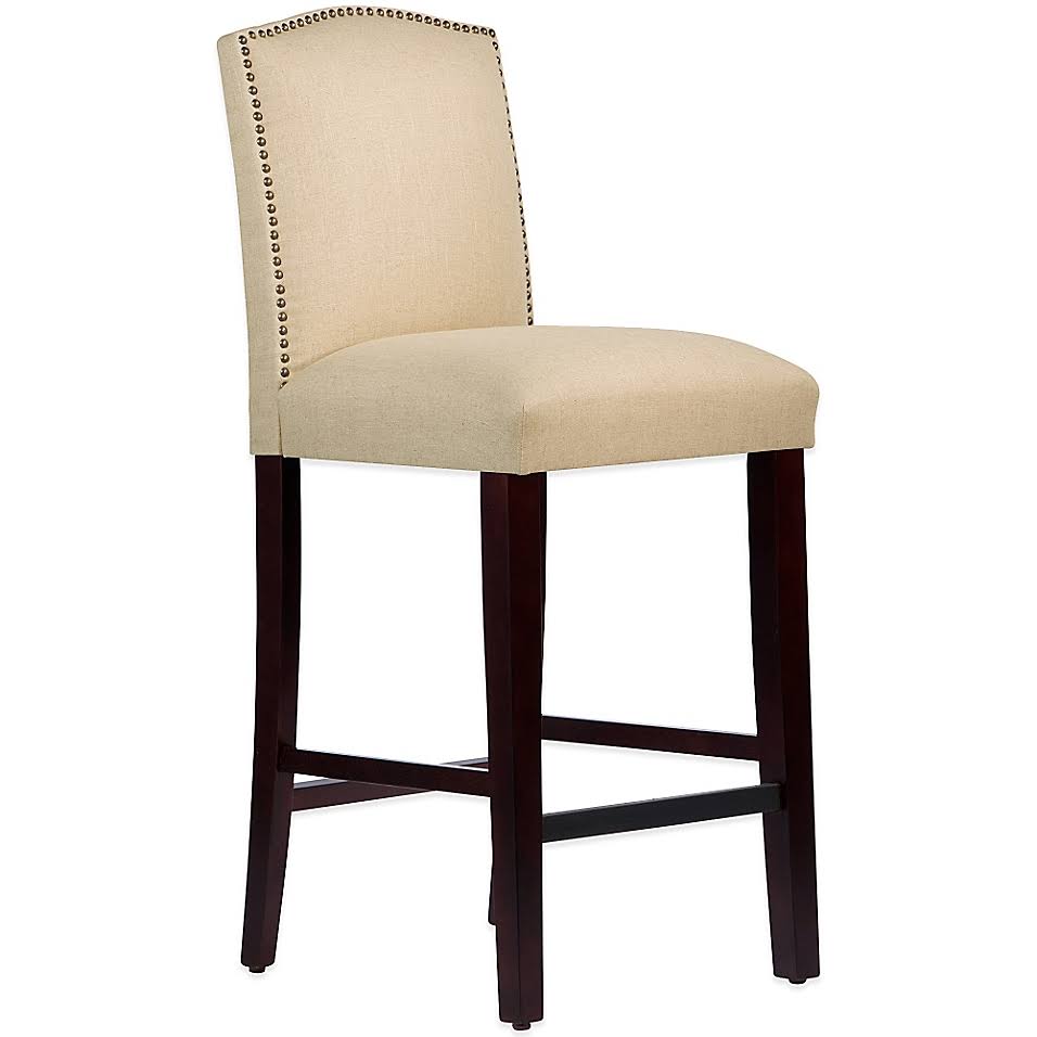 Linen Sandstone Beige Arched Bar Stool A84837