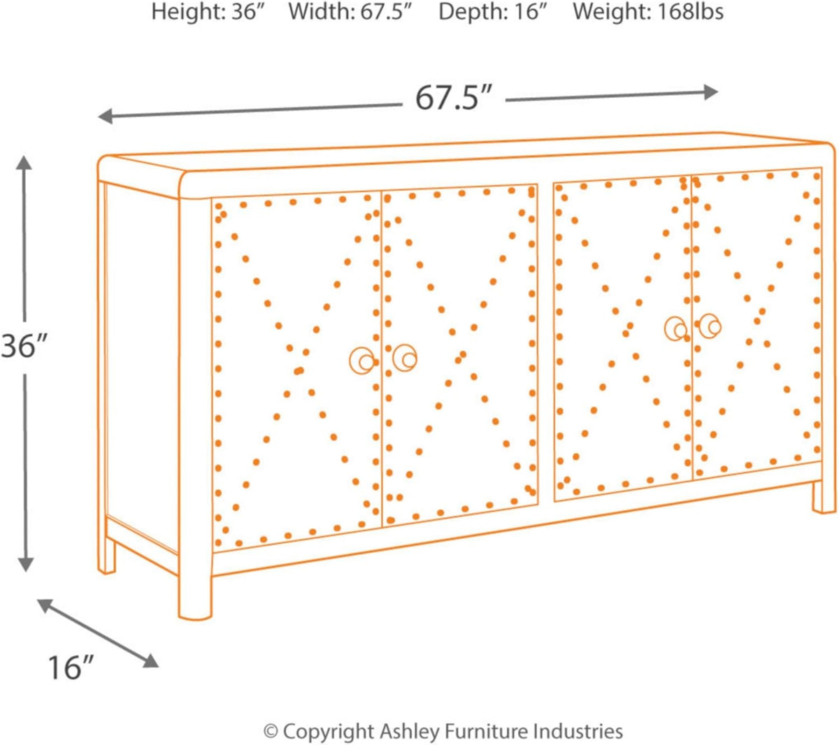 Gray Accent Cabinet or TV Stand F9762