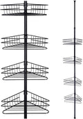 4 Tier Metal Corner Shower Shelf Caddy Black U778