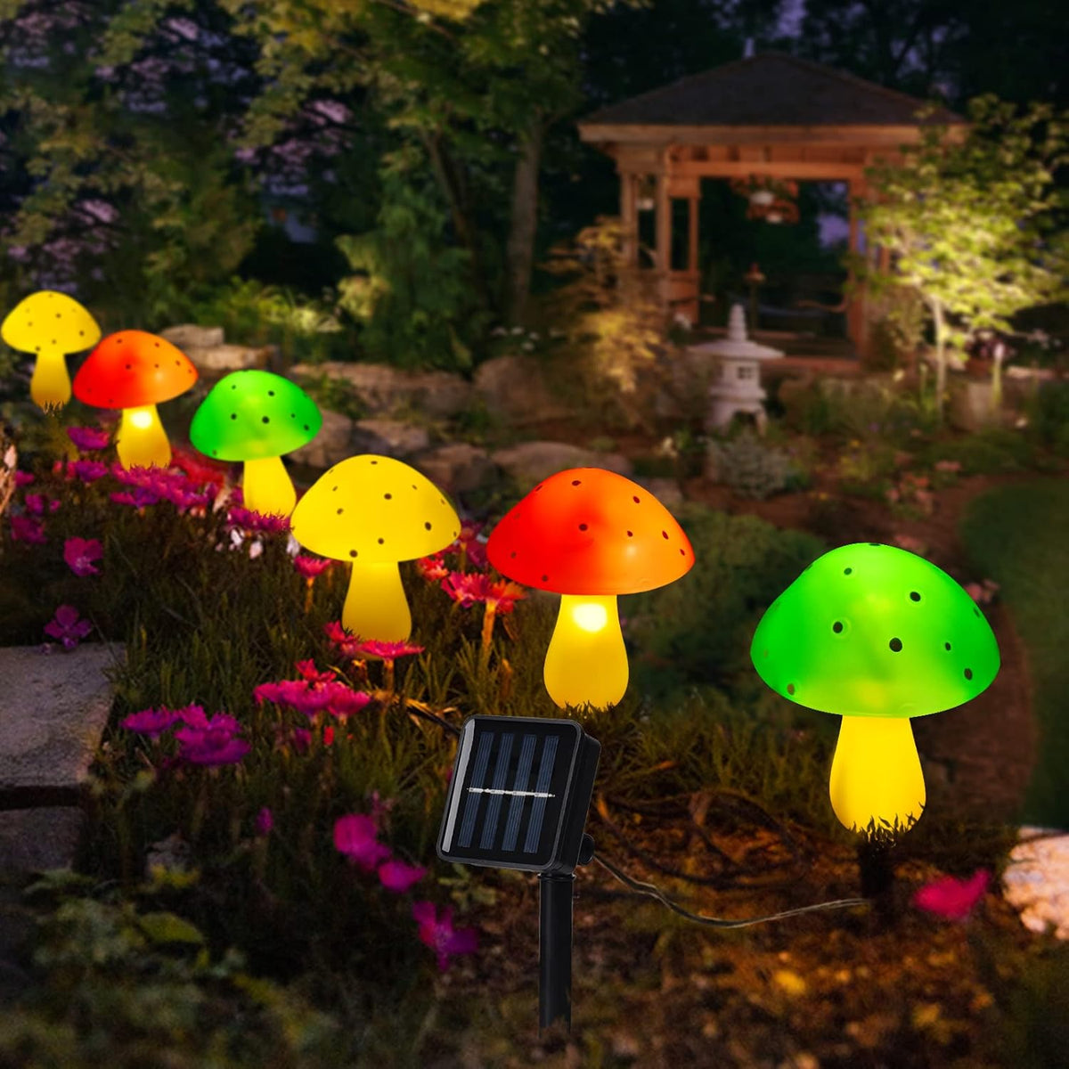 Solar Mushroom Lights Outdoor Waterproof LED Landscape Pathway Lights M528