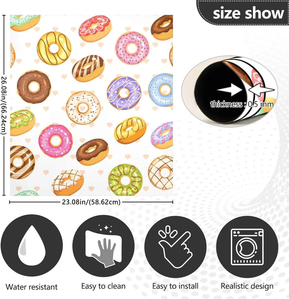 Doughnut Dishwasher Magnet Cover, 23 x 26 Inch I59627
