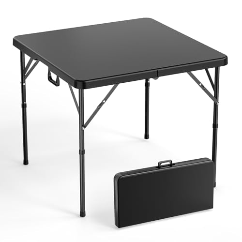 Black 34" Fold in Half Square Plastic Table U227734