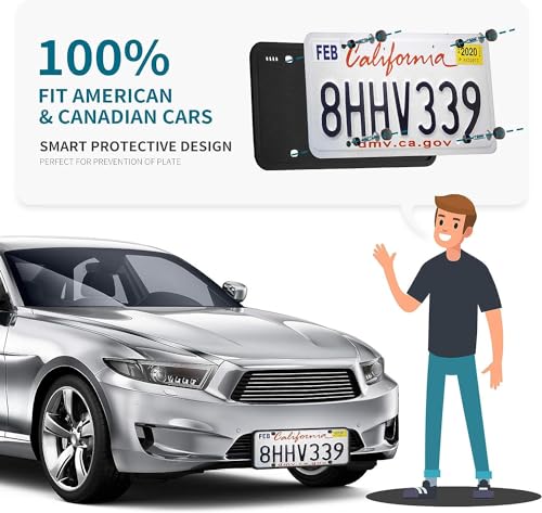 Black Silicone License Plate Frame 2 Pack H923