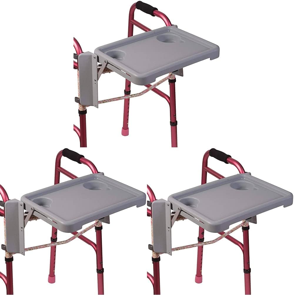 Folding Walker Tray with Two Cup Holders, 16 x 11.8 (Pack of 3) K74433