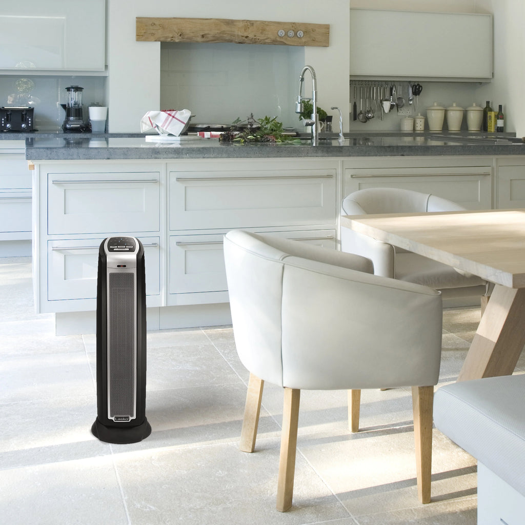 1500W Electric Oscillating Ceramic Tower Space Heater with Remote, Black L97379