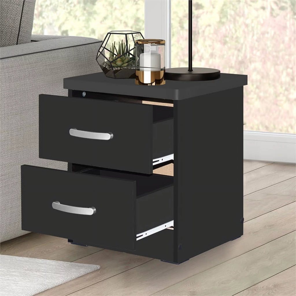 Tufted Full Bed Dresser with Lock & Nightstand 3-Piece Set Y5668
