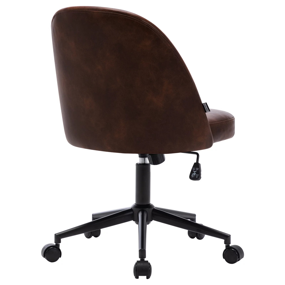 Home Office Chair PU Leather Swivel Dark Brown R951538