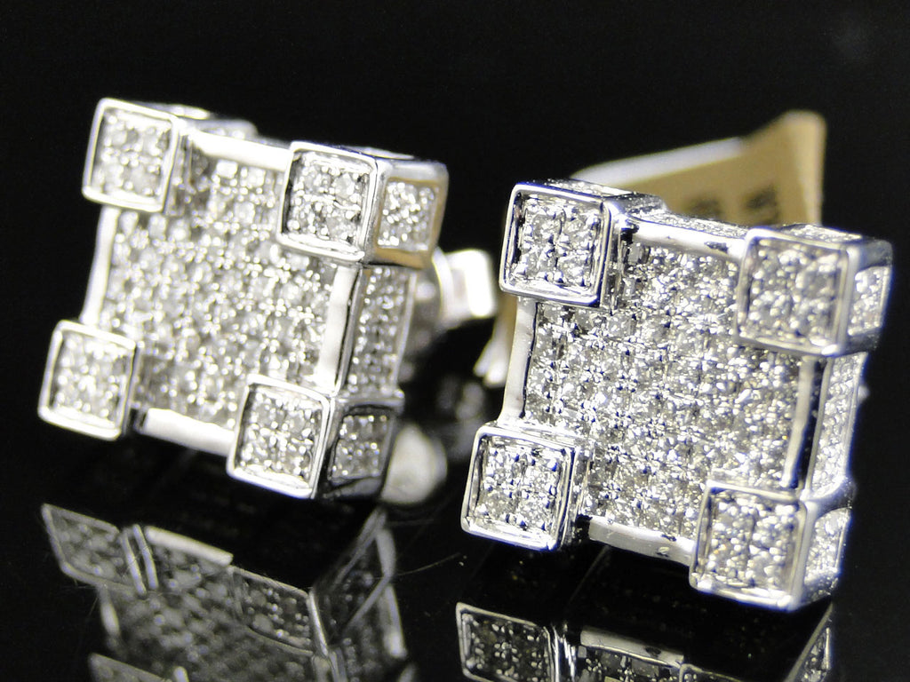 10k White Gold Diamond Earrings (2.50 Ct) Q895